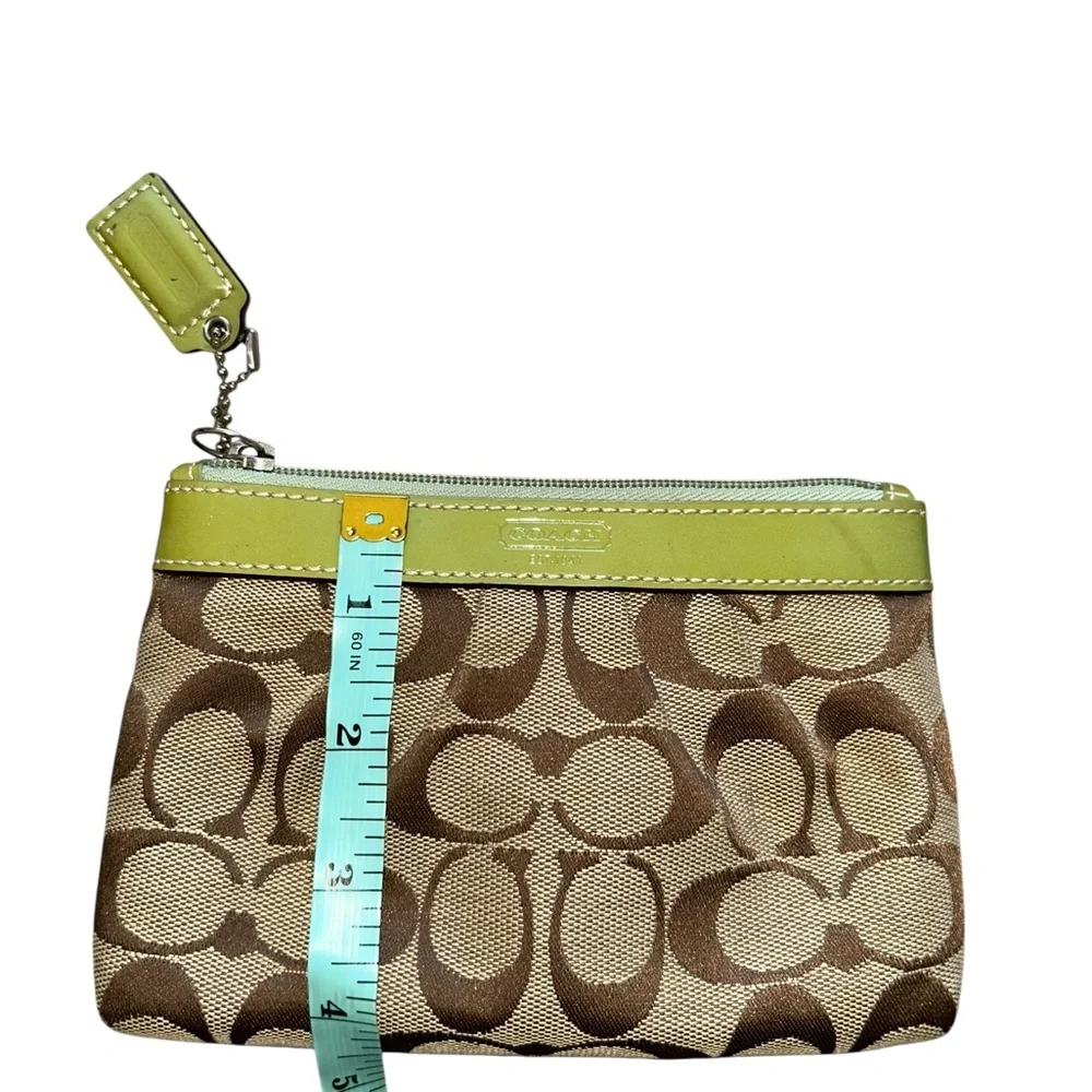 Coach Signature Brown and Green Wristlet Vintage y2k Signature C Coin Purse